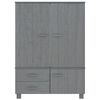 vidaXL Wardrobe Dark Gray Solid pinewood, MDF Medium Wardrobe