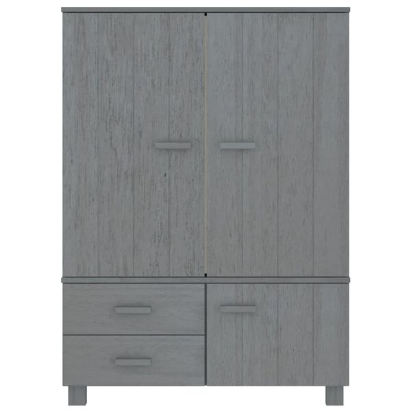 vidaXL Wardrobe Dark Gray Solid pinewood, MDF Medium Wardrobe