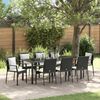 vidaXL Garden Dining Set with Cushion 9 pcs Black Poly Rattan