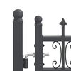 vidaXL Fence Gate with Spear Top Black 120.1"x 59.1" Powder-coated Steel