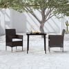 vidaXL Garden Dining Set Black PE rattan Durable Garden Dining Set
