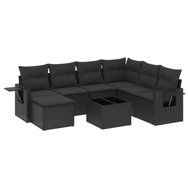 vidaXL Garden Sofa Set Black