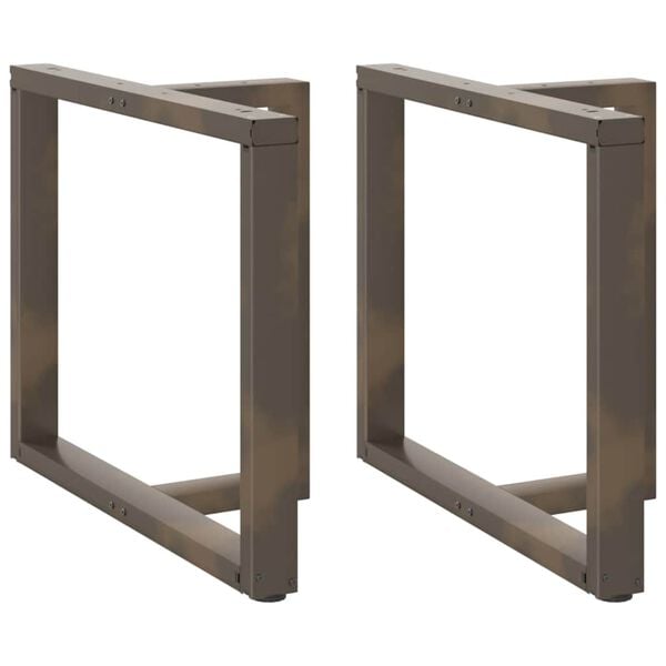 vidaXL Dining Table Legs T-Shaped&nbsp;2 pcs Natural Steel 39.4 x 13.8 x (28.3-28.7) " Steel