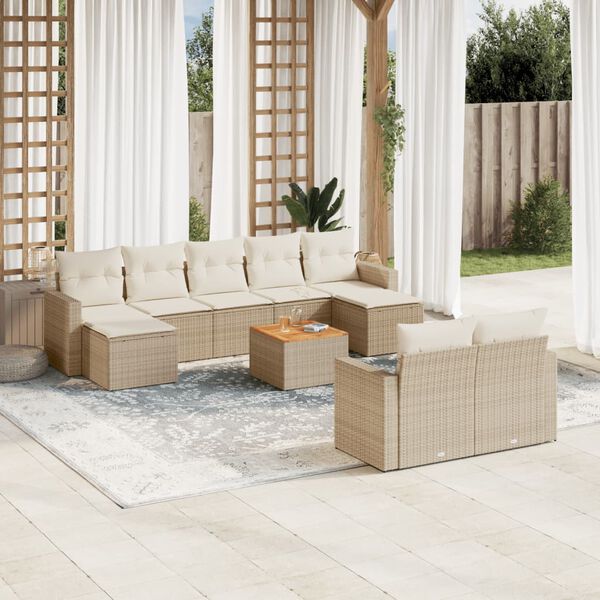 vidaXL Garden Sofa Set Beige