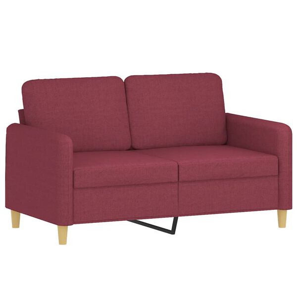 vidaXL Sofa Set Wine Red Fabric (100% polyester), metal, plywood 2-Seater