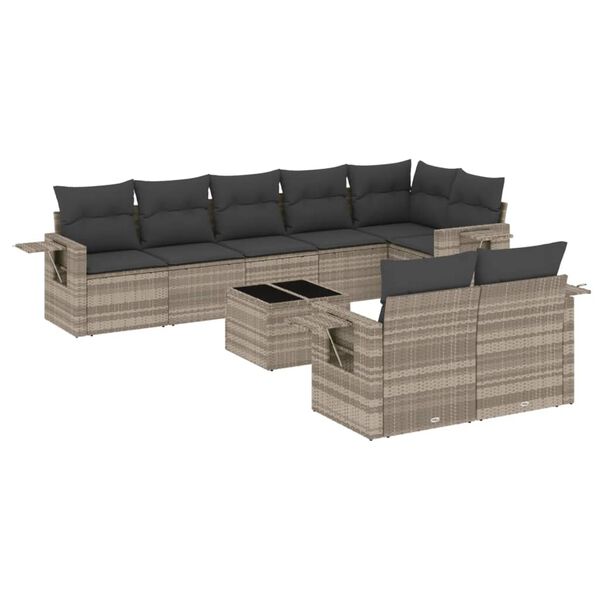 vidaXL Garden Sofa Set Light Grey, Dark Grey