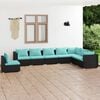 vidaXL Garden Lounge Set Black, Water Blue