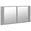 vidaXL Led Mirror Cabinet Grey sonoma Engineered wood, acrylic 35.4 in