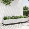 vidaXL Garden Planter White Plastic 94.5 x 19.7 x 21.3 in Portable