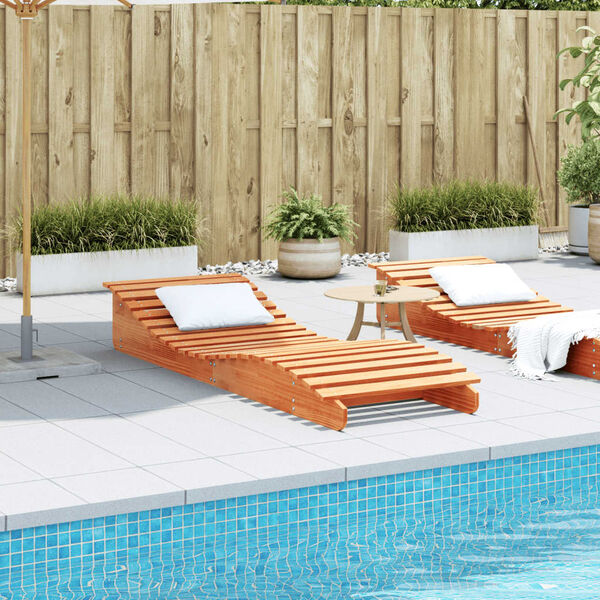 vidaXL Sun Lounger Wax brown Solid pine wood Large Ergonomic