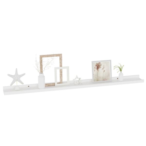 vidaXL Wall Shelf Set of 2 White MDF Medium Wall mounting Wall Shelf