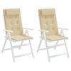 vidaXL Highback Chair Cushion Set of 2 Beige