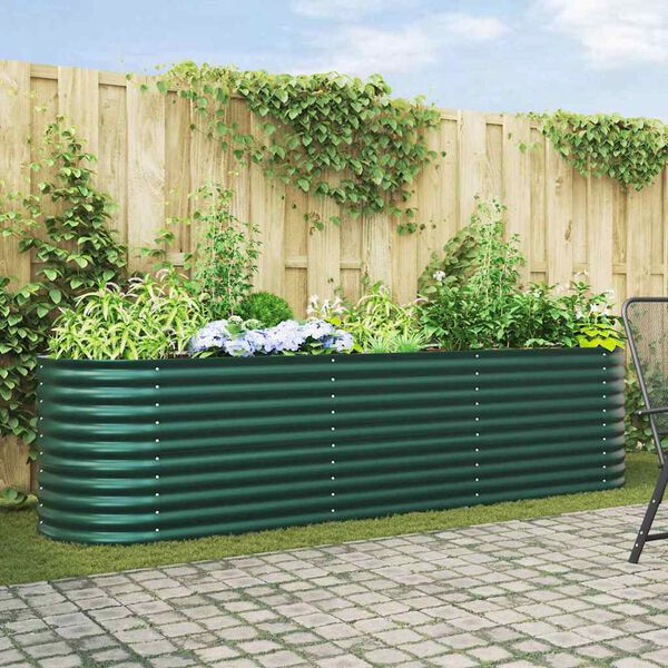 vidaXL Garden Raised Bed Green 126" x 31.5" x 31.9" Steel