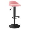 vidaXL Bar Stool Set of 2 Pink Velvet Adjustable Swivel Bar Stool