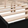 vidaXL Bed Frame Black Engineered wood, metal, plywood Double Durable