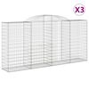 vidaXL Gabion Basket Set of 3 Silver Galvanized Iron Large