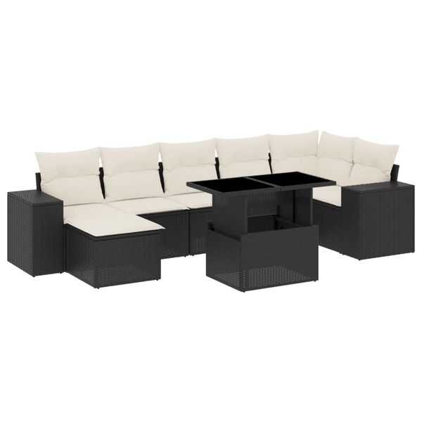 vidaXL Garden Sofa Set Black PE rattan Large Modular Garden Sofa Set
