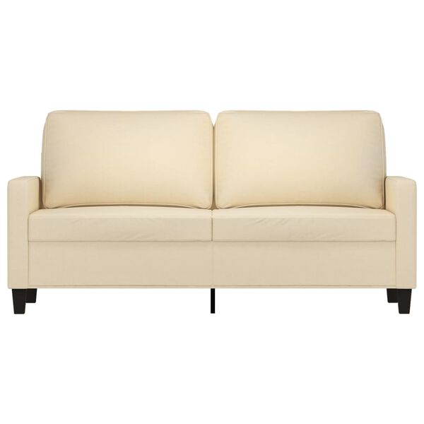 vidaXL 2-seater Sofa Cream 100% polyester fabric, foam filling, metal frame