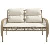 vidaXL Patio Sofa Set Beige PE rattan, powder-coated steel, tempered glass