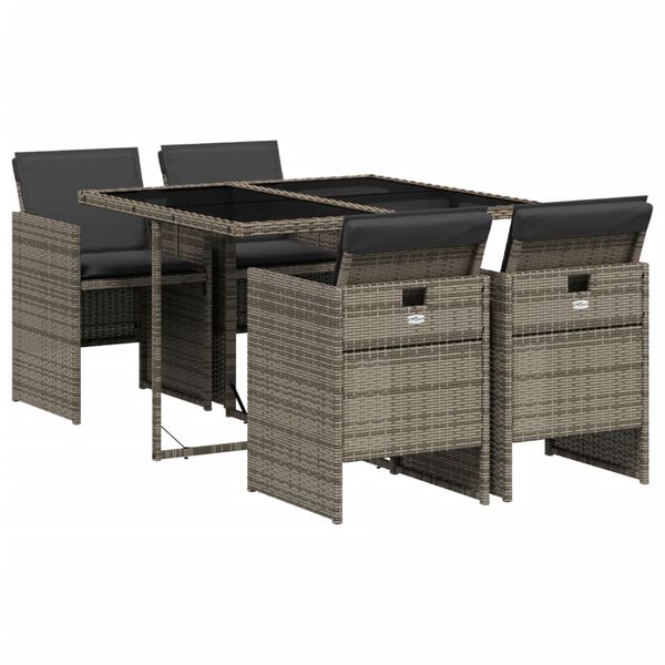 vidaXL Garden Dining Set Grey