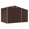 vidaXL Garden Shed Brown Galvanized Steel Large Garden Shed