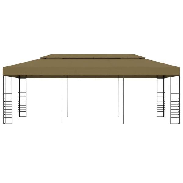 vidaXL Gazebo Taupe Steel frame, Polyester fabric with PA coating Large