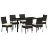 vidaXL Garden Dining Set 7 pcs Black Poly rattan