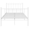 vidaXL Bed Frame without Mattress White Metal 120 x 78.7 "