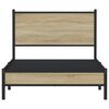 vidaXL Bed Frame Sonoma Oak Steel, Engineered wood 39.4x74.8 in