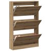 vidaXL Shoe Cabinet artisan oak 31.5" x 8.3" x 49.4" Engineered wood