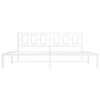 vidaXL Bed Frame White Steel 79 x 79 in Bed Frame Rectangular Modern