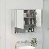 vidaXL Mirror Cabinet with Door Concrete Grey 23.23 x 6.69 x 21.65 in