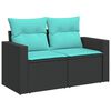 vidaXL 11 Piece Patio Sofa Set with Cushions Black Poly Rattan (US only)