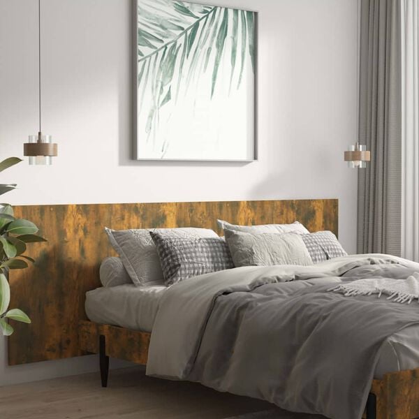 vidaXL Wall Headboard Smoked oak Engineered wood