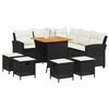 vidaXL Garden Sofa Set Black, Cream White