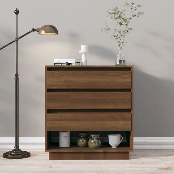 vidaXL Sideboard Brown Oak Engineered Wood Medium Sideboard