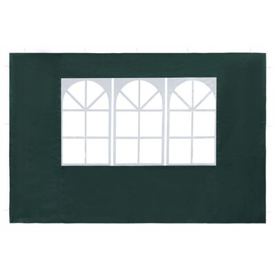 vidaXL Party Tent Sidewall 2 pcs with Window PE Green