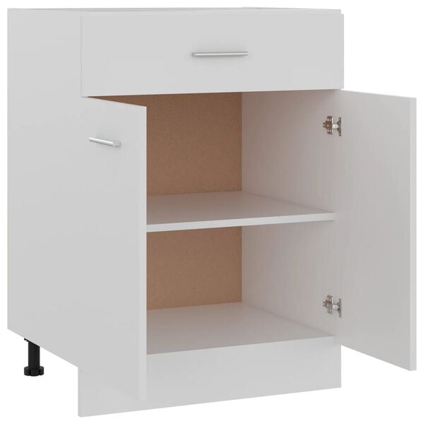 vidaXL Drawer Bottom Cabinet White Engineered wood 23.6 x 18.1 x 32.1 in