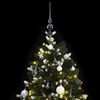 vidaXL Artificial Hinged Christmas Tree Green and white PVC, PE, metal
