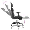 vidaXL Gaming Chair Black and Grey Faux leather Adjustable