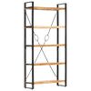 vidaXL Bookcase Natural wood and black Solid Acacia wood and steel