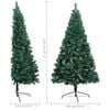 vidaXL Artificial Half Christmas Tree Green PVC, steel 47.2 inches height