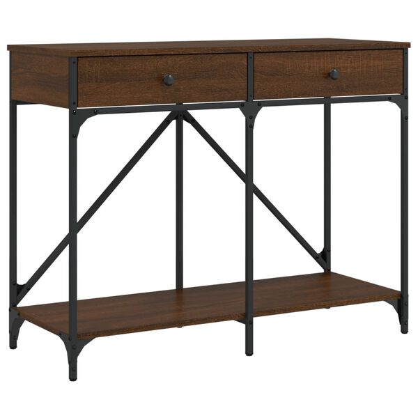 vidaXL Console Table Brown oak Engineered wood, steel Medium
