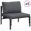 vidaXL Garden Sofa Set 7 pcs Anthracite Steel