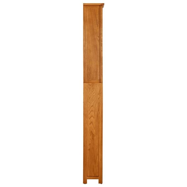 vidaXL Bookcase Natural Oak Solid oak wood with oak veneered MDF Tall