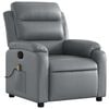 vidaXL Massage Recliner Chair Grey Faux Leather Standard