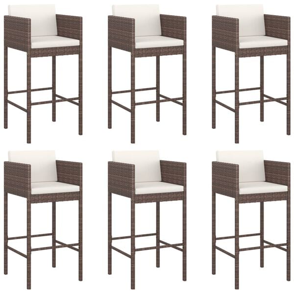 vidaXL Garden Bar Set Brown, Cream White, Black