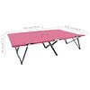 vidaXL Sun Lounger Pink 600D polyester with PE coating, Powder-coated steel