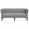 vidaXL Chesterfield Sofa Light Grey Fabric (100% polyester) 2-seater