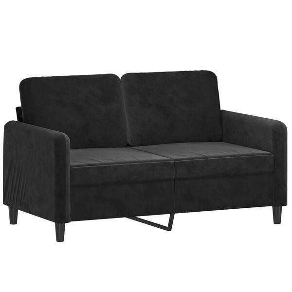 vidaXL Sofa Set Black Velvet, Metal, Plywood, Textilene, Foam Compact